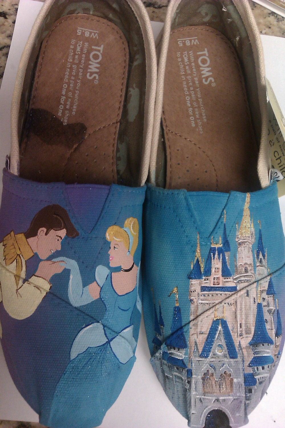 Custom Cinderella order for Kyle hand painted TOMS