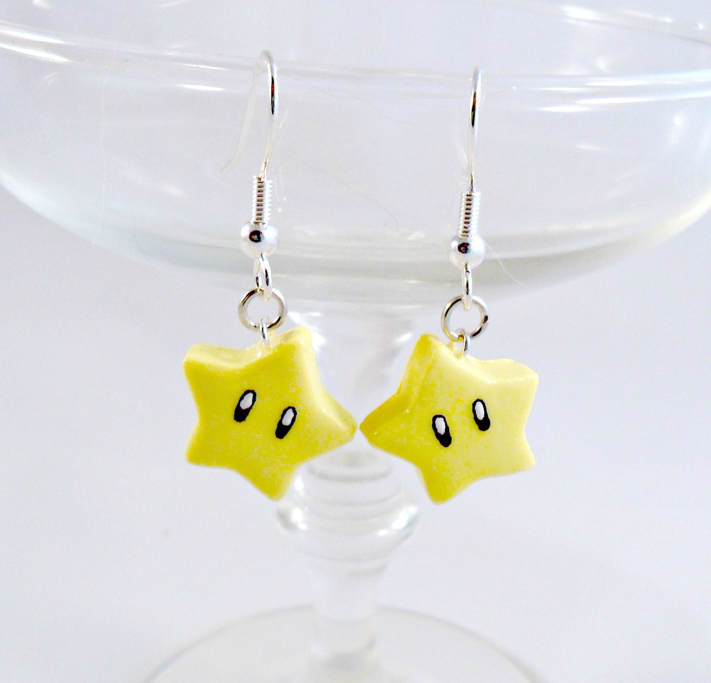 Super Mario Invincibility Star Earrings, Power Up, Cute, Kawaii :D