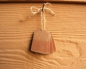 25 Red Chevron Gift Tags - Kraft paper and hand stamped