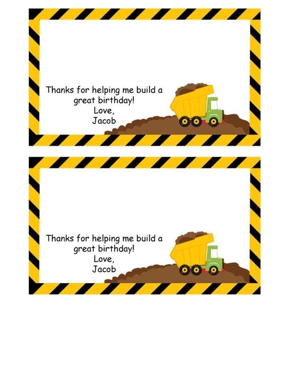 Printable Dump Truck Treat Bag Topper Il_570xn