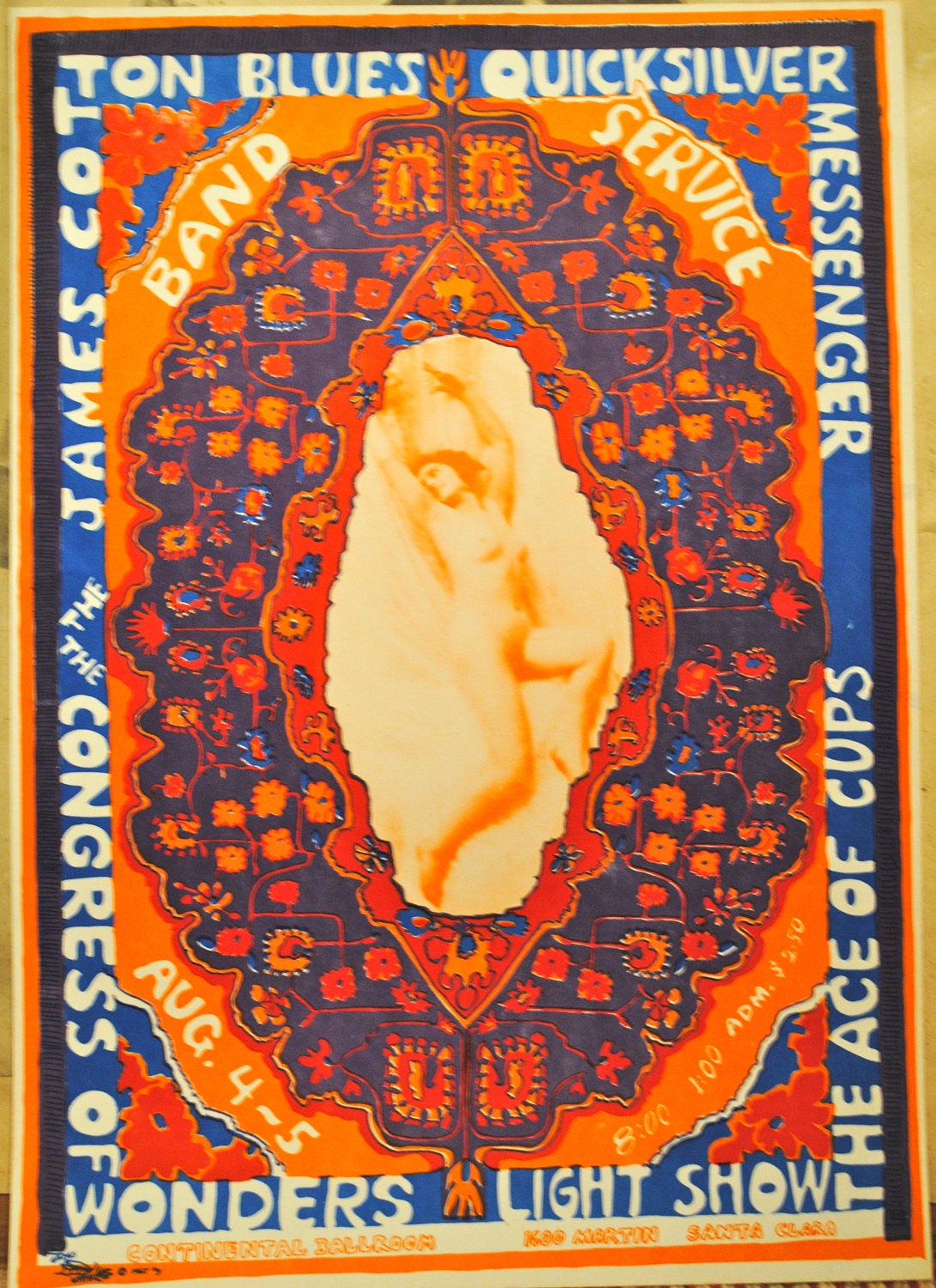 Quicksilver Messenger Service at the Continental 1967 Original Vintage Collectible Poster