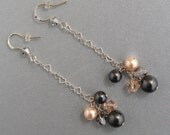 Genuine Swarovski Pearls & Swarovski Crystals in Sterling Silver Earrings - Wedding Jewelry - Bridesmaid Gift - Bridal Jewelry - DK215