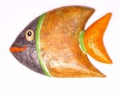 Wall hanging hand made decorative brown and yellow  fish