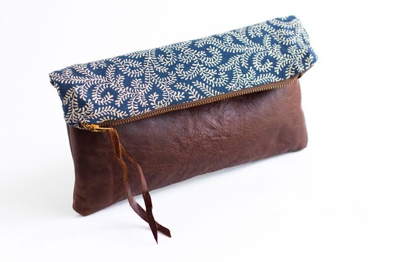 Items similar to clutch,handmade leather bag,leather purse,foldover clutch,zippered pouch ...