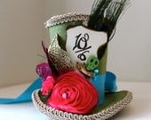 Green Mad Hatter Top Hat - Holiday Party Hat - Custom Top Hat - Birthday Hat
