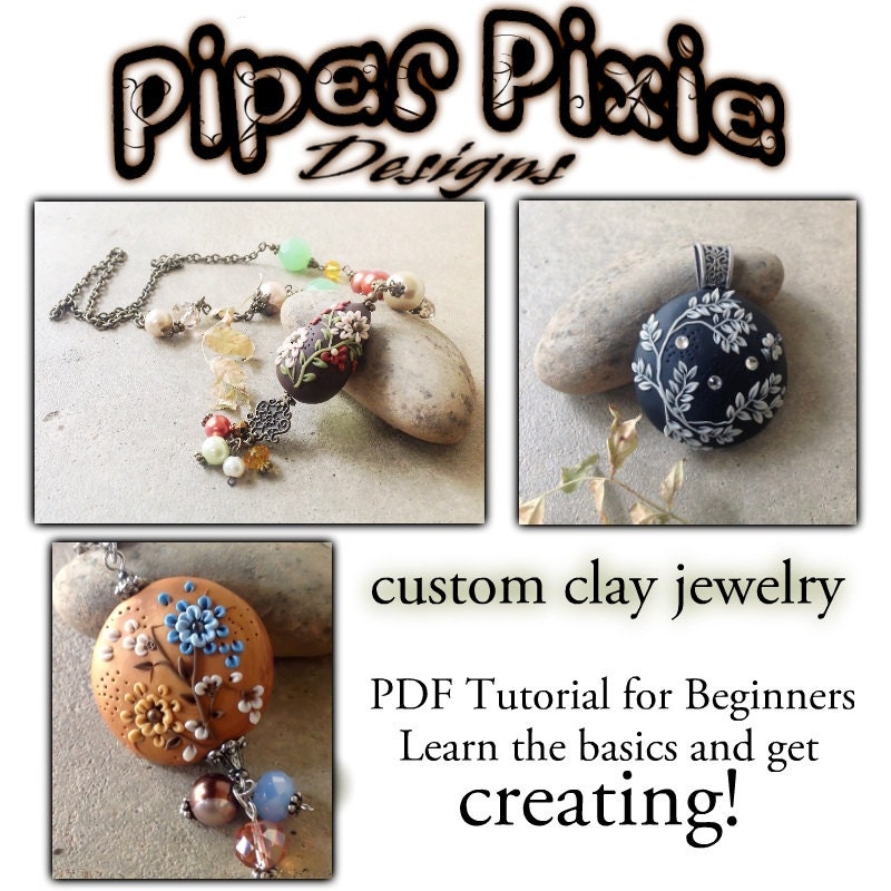 Polymer Clay Appliqué Polymer Clay Embroidery PDF Tutorial for beginners instruction step by step learn the basics