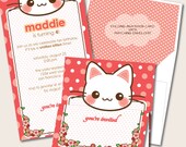 White Kitten Birthday Invitation - Accordain Style Custom Printable Paper by Paperholic Il_170x135