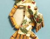 Snowman wall hanging made from recycled corks