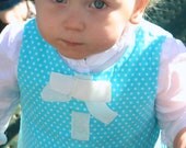 Tiffany blue polka dot dress pleated summer dress Little girls boutique clothing