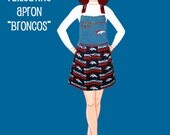 Apron Womens NFL Bronco Football Team Repurposed Denim