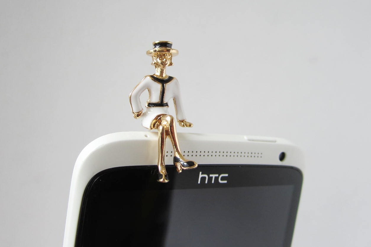 1 Pc - iphone Plug/Cell phone Plug/Dust Cap/Dust Plug/Dust Proof Earphone Cap Plug/iphone Pluggy/Plugy/Cellphone Accessories- Woman Sitting