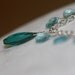 Paraiba Quartz and Natural Apatite briolette drop Necklace in Sterling Silver