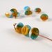 Sand Dunes - czech glass faceted rondelle beads (10), glass beads, turquoise beads, turquoise and amber beads, faceted rondelle beads