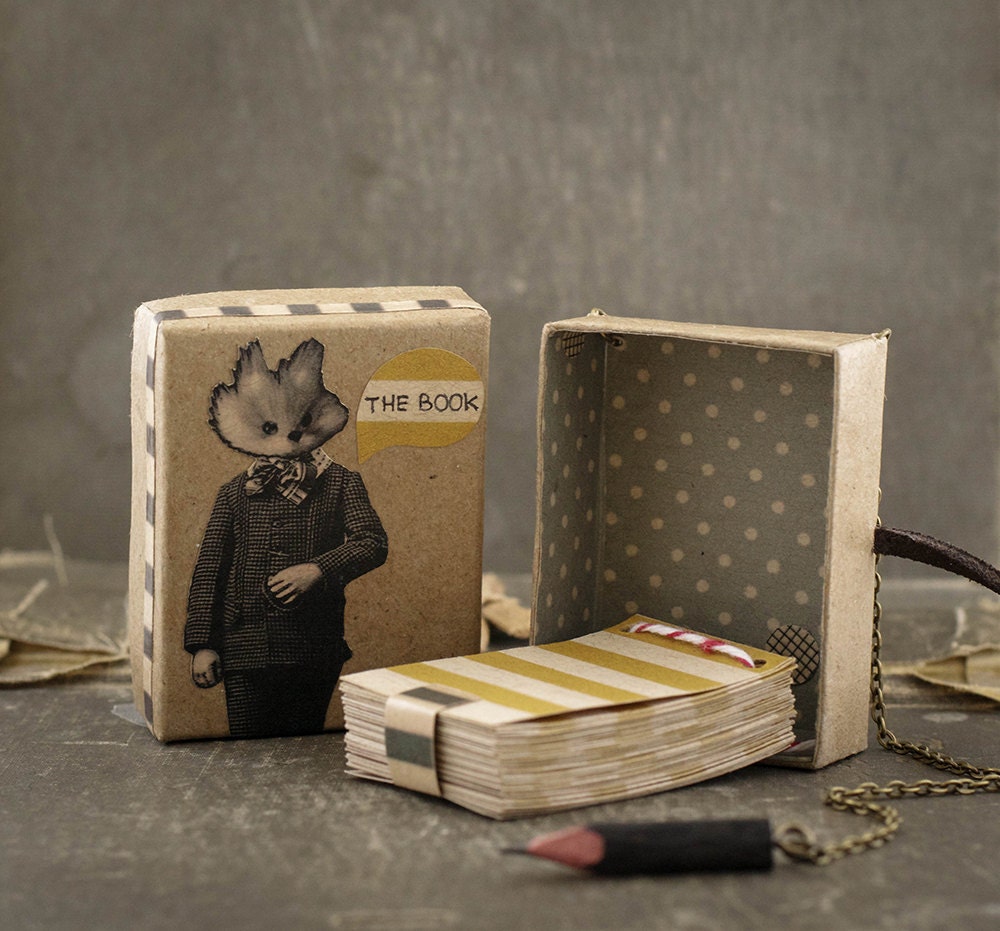 The Book Necklace / Fox / Journal with Pencil