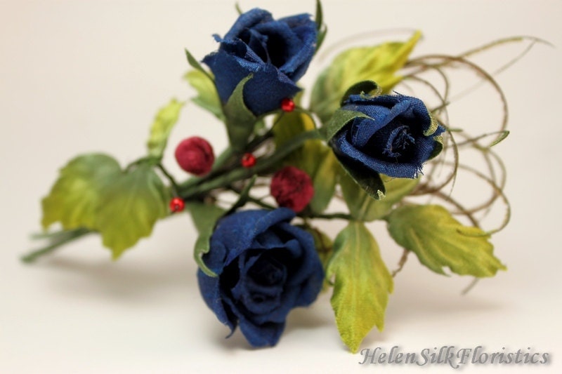 Wedding flower brooch, wedding flower boutonniere, millinery silk Rose, wedding floral bouquet, flower accessory for groom