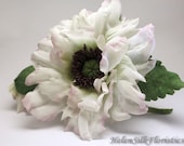 White Poppy flower accessory, flower brooch, silk Poppy, wedding accessory, boutonniere for groom,