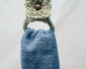 Handmade Sage Kitchen Bath Dish Towel Holder Crochet