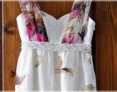 Sleeveless Sweetheart Neckline Empire Waist  Summer Floral Maxi Dress XS Size