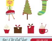 INSTANT DOWNLOAD - Very Merry Red Velvet Christmas Clip Art Set by kimsclipartshop Il_170x135