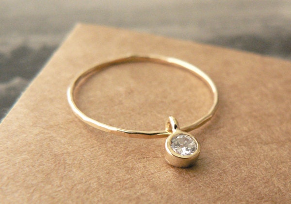 stacking ring - thin gold ring - delicate gold glimmer ring by windowsill