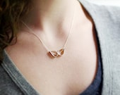 Sterling Silver Wings Necklace Teardrop Simple Slide Handmade Jewelry