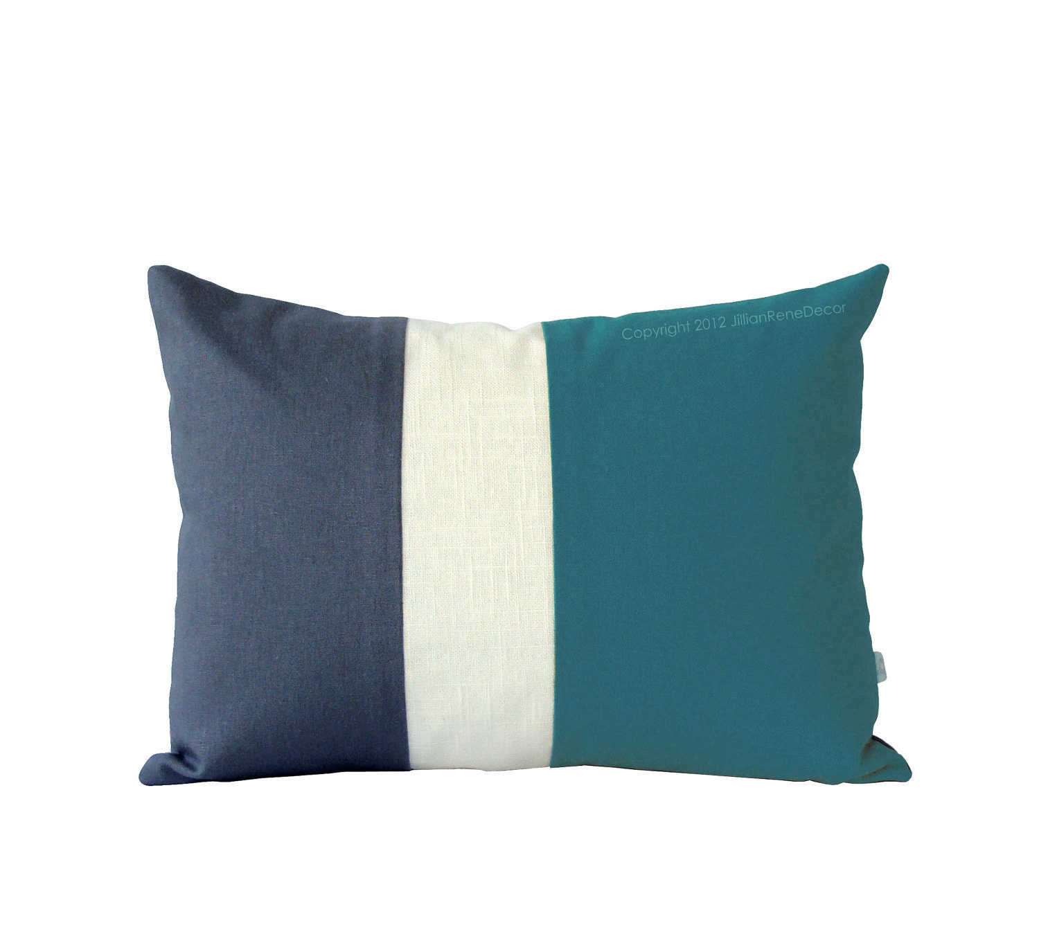 Teal Color Block Decorative Pillow Cover