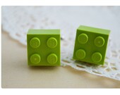 Cufflinks With LEGO Bricks - Lime Green Lego Cufflinks Groomsmen Gift - Graduation Gift