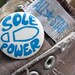 RaRe ViNTaGe PiNBaCK . SOLE POWER . 1970s Button . Bare Your Soul