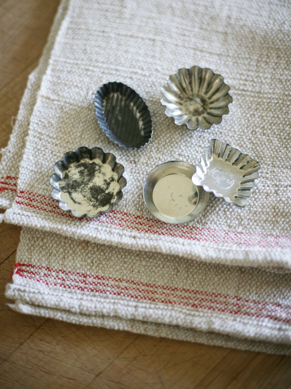 five mini french tart molds