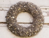 Spring wreath - Easter wreath - Rustic spring decoration - Spring wreath for door grey ivory yellow brown linen