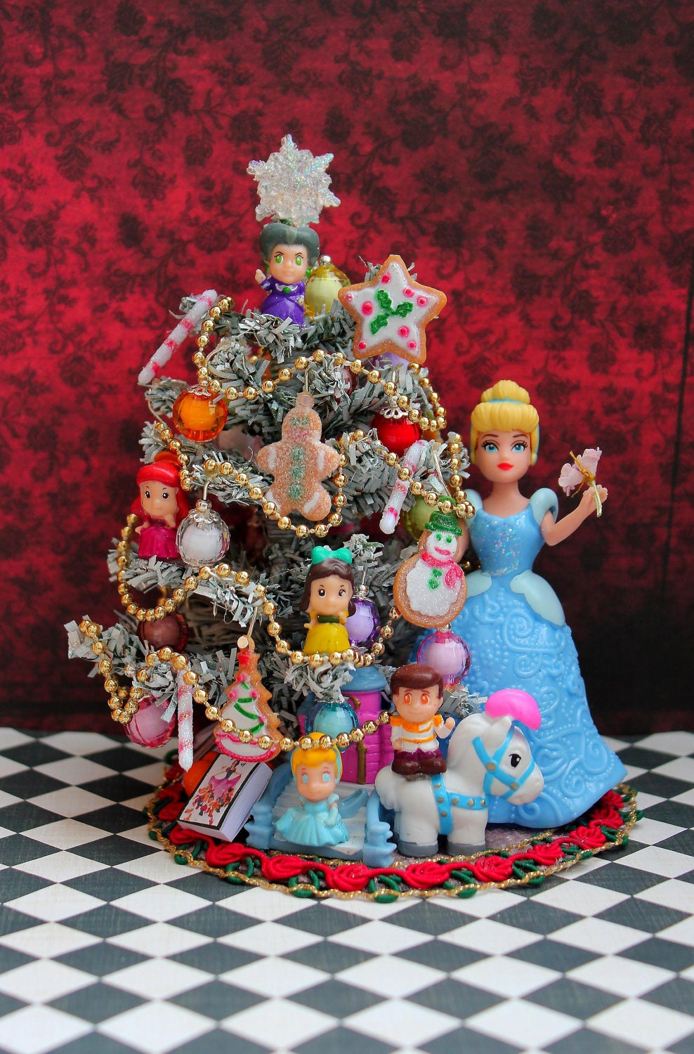 Dollhouse Miniature Cinderella Themed Christmas Tree 1/12 scale by Sherry LAYAWAY Available