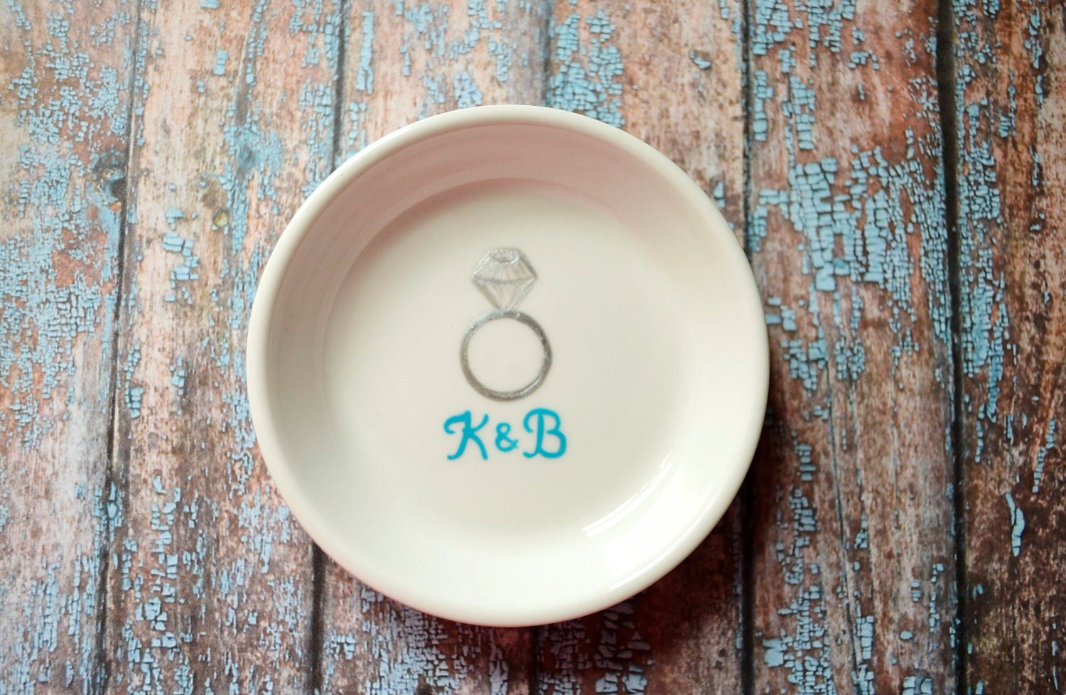 Ring Dish - Perfect Gift for Bride-to-Be, Custom Initials Engagement Gift for the Bride