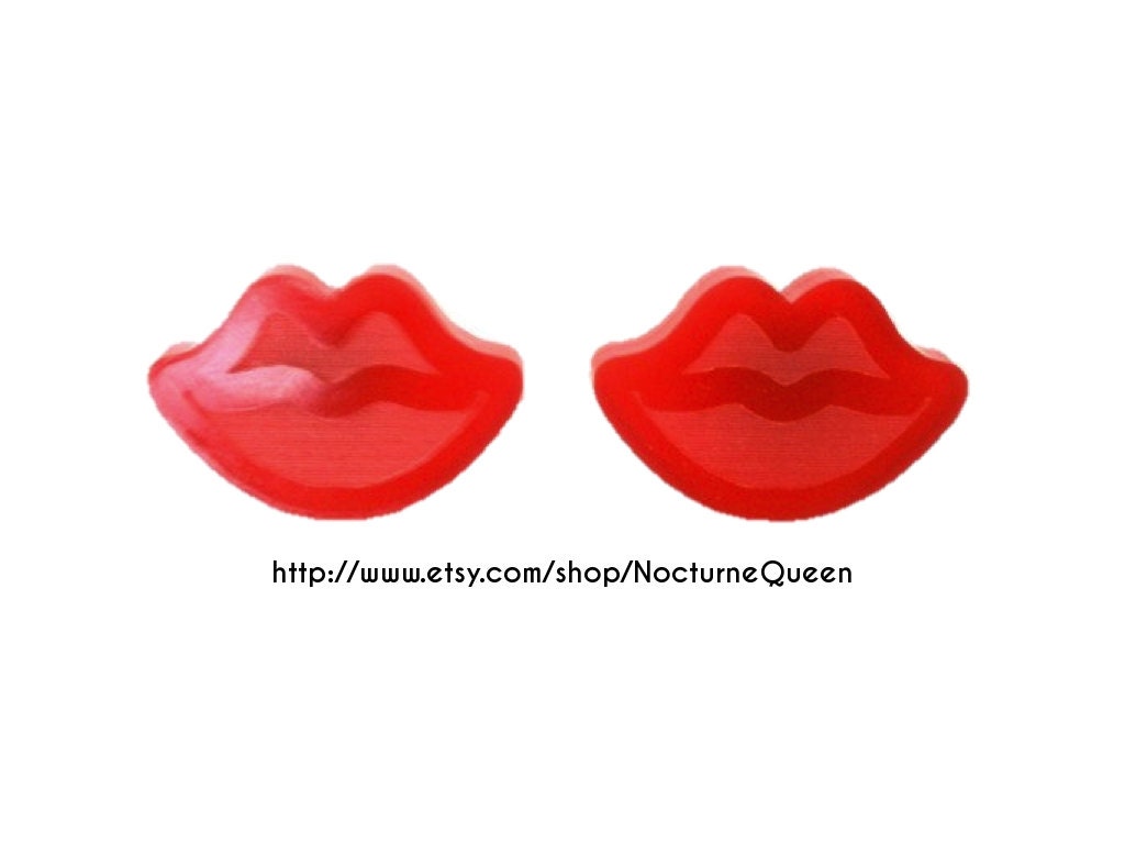 Red Lips Acrylic Earrings