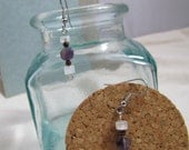 Tears of the Ice Goddess earrings: amethyst, moonstone (free US shipping)