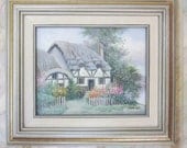 Vintage English Cottages Wall Art Paintings Shabby Chic Home Decor Garden Landscape