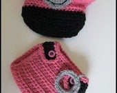 Newborn Police Hat & Diaper Cover Set Crochet Pattern P1