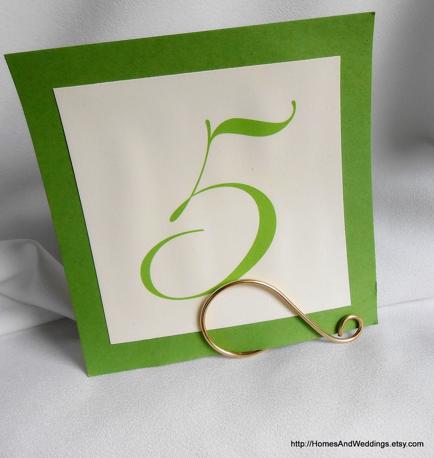 Wedding Table Settings, Reception Decorations, Brass Table Card Holders,  5