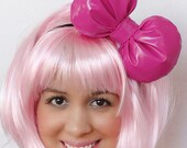 Fabric Hair Bow Pink Headband Bow - Pink Bow Stretch Headband Minnie Mouse Bow Minnie Headband Cosplay Bow Kitty Bow Kitty Headband Big Bow