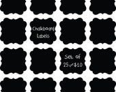 Chalkboard Labels for Mason Jars Buckets Bins or Storage - Set of 25 Black Tags - Repositionable Il_170x135