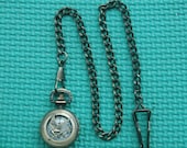 The Hunger Games Pocket Watch, Inspired Mockingjay Locket Watch, With Pocket Watch Fob or Necklace Chains in Antique Bronze