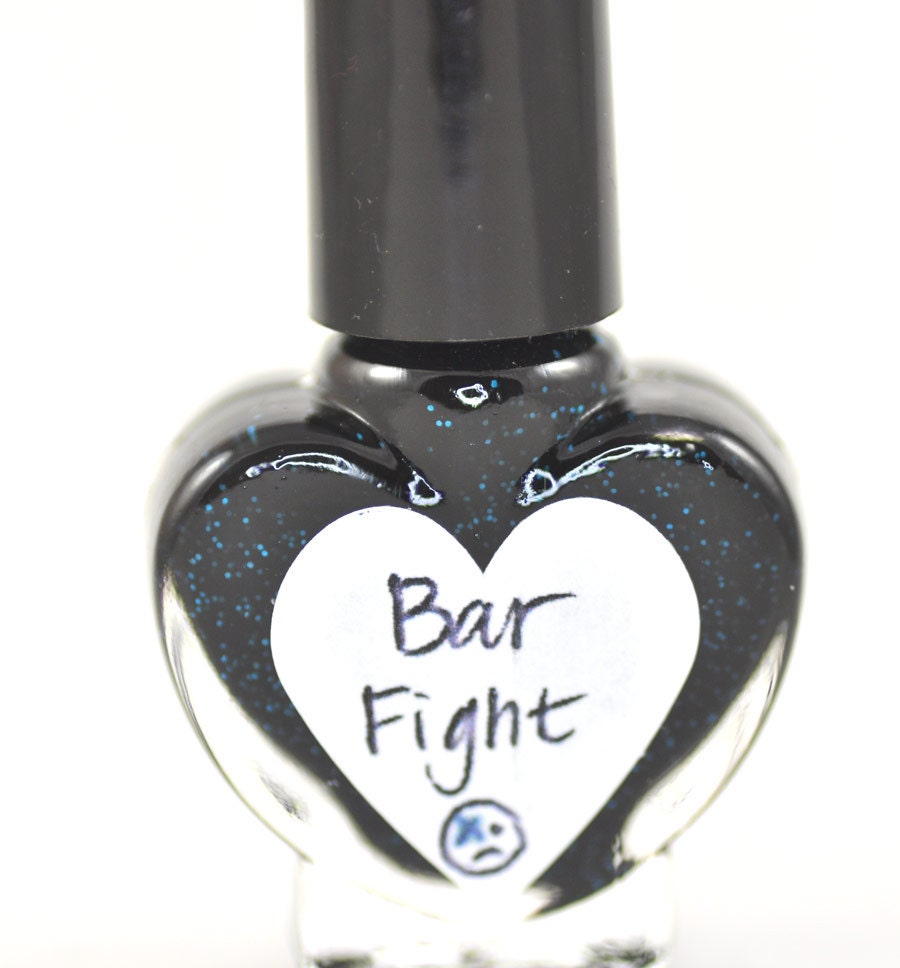 Bar Fight Black and Blue Nail Polish 5ml Mini Bottle