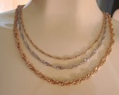 Vintage Hobe Triple Chain Necklace