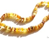 Raw Unpolished Baltic Amber Baby Teething Necklace Tube shape beads