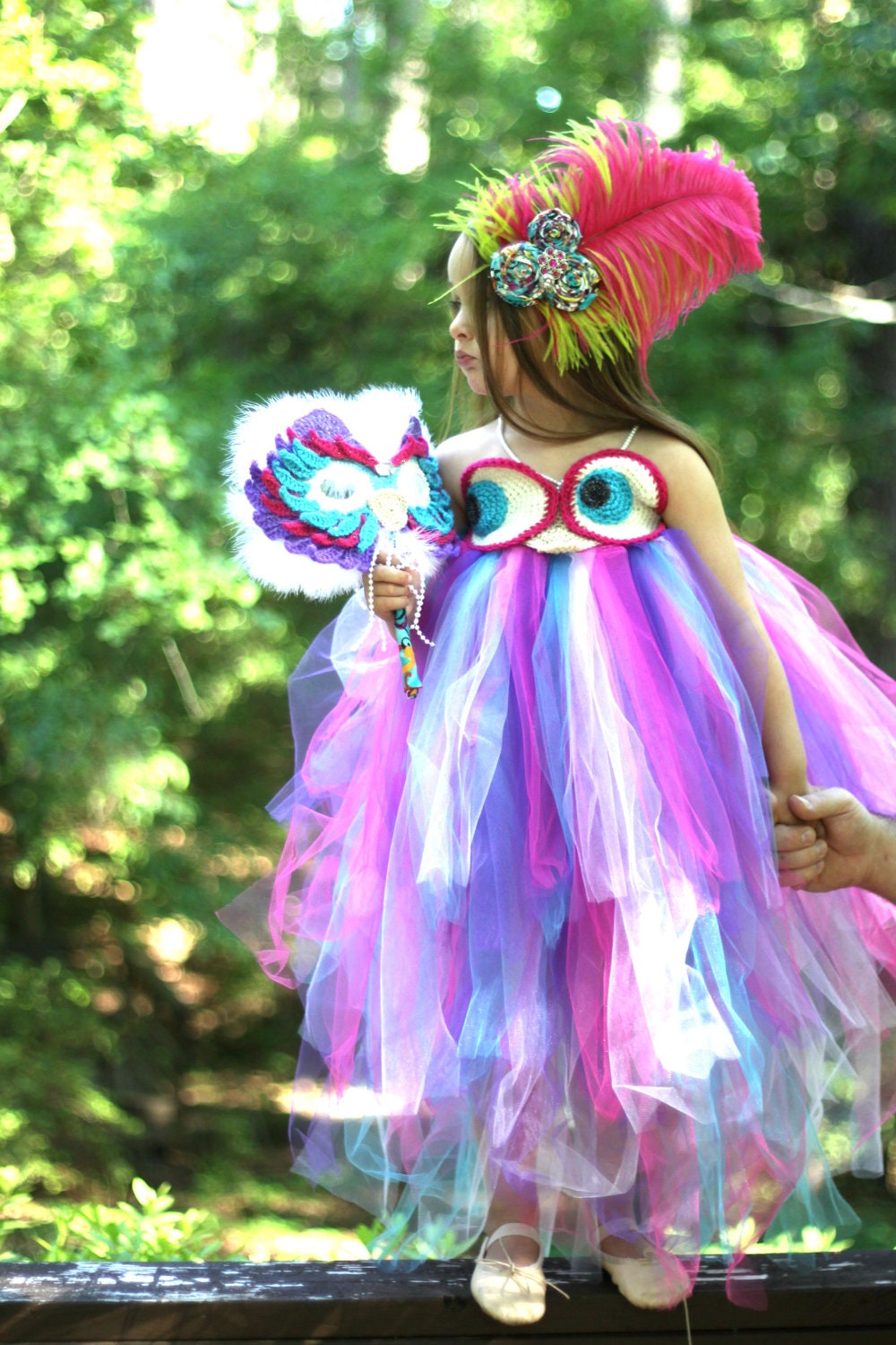 Girls mardi gras tutu dress & mask-Owl dress and mask-Photography prop