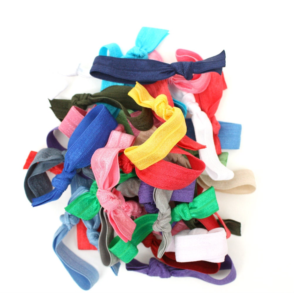 No Bump Hair Tie Grab Bag (20) - Knotted Stretchy Yoga Hair Ties - Emi Jay Inspired Ponytails - Women's, Girls Hair Accessories