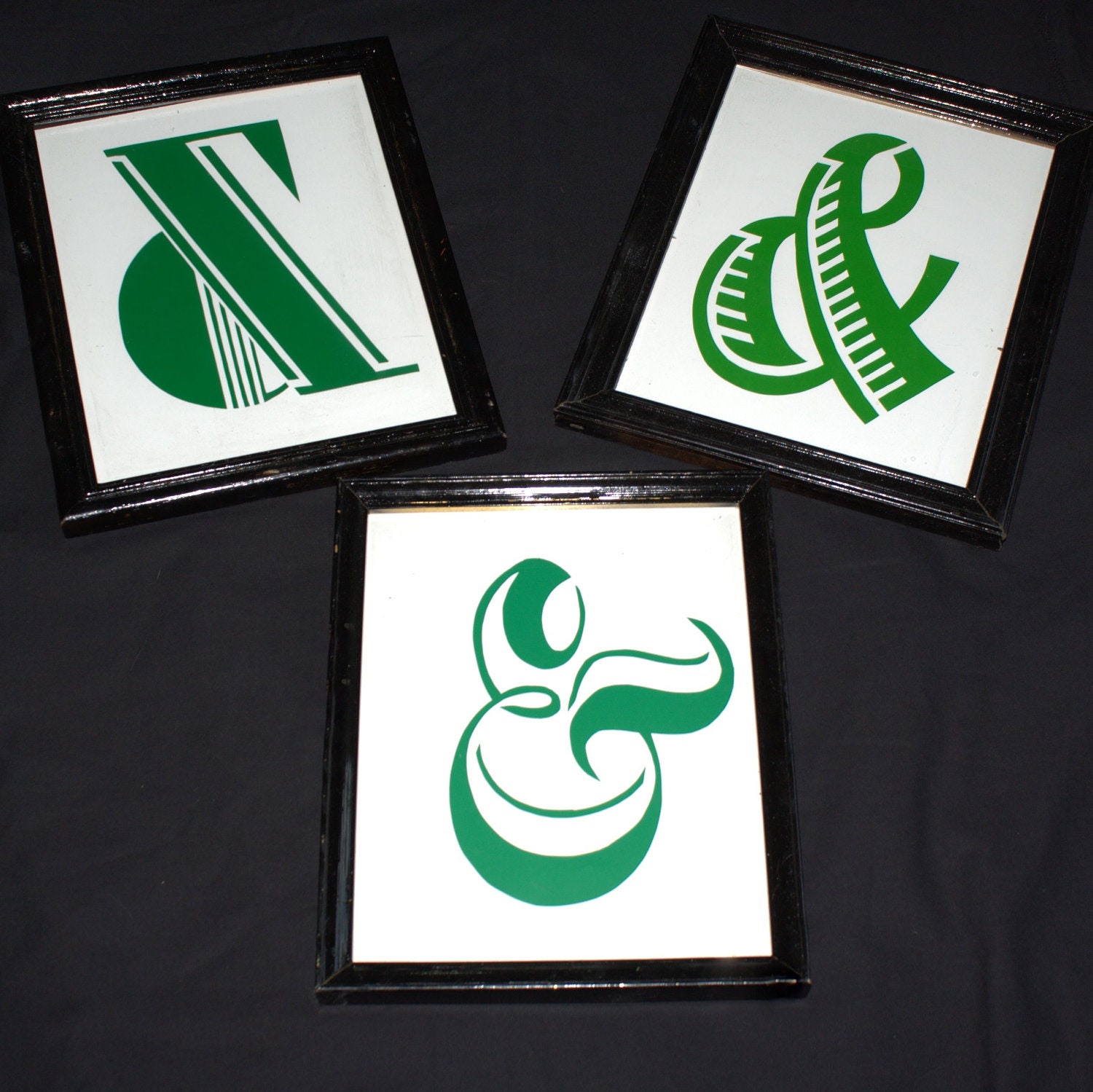 Three Ampersand Papercuts Paper Art - Framed 8x10