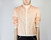 PASTEL pink windbreaker jacket puff sleeve geometric SM