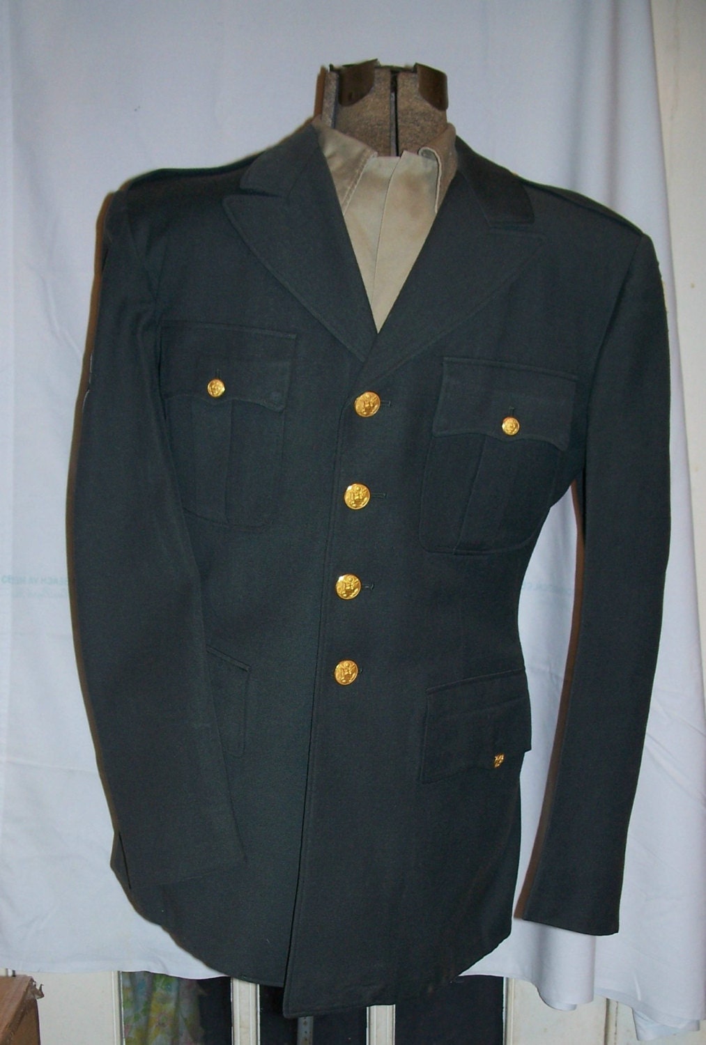 Vintage U.S. 1950s Army Dress Uniform/Green Military by rmckie13