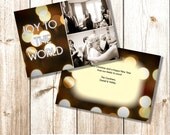 Photo Christmas Card printable custom digital personalized cards, holiday greeting card set customized template - twinkle lights