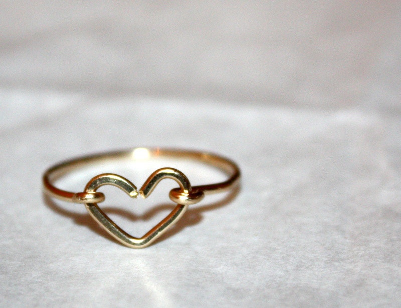 vela - gold heart ring by lilla stjarna - ft. 14 karat gold - gifts under 50 - Heart Midi Ring Midi Ring Bridesmaid Gifts - gift ring